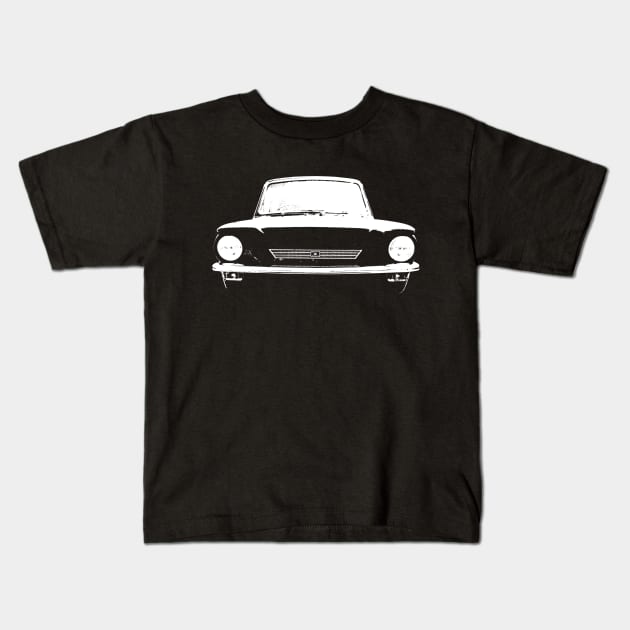 Hillman Imp British classic car monoblock white Kids T-Shirt by soitwouldseem